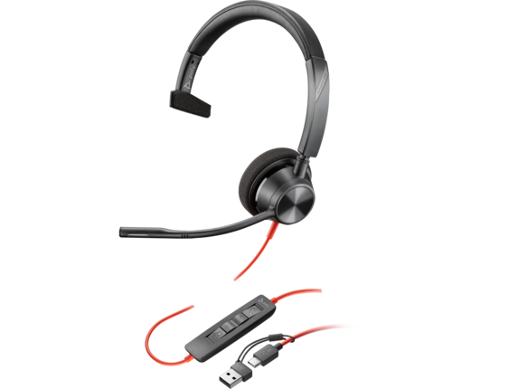 Poly Blackwire 3310 Monaural USB-C Headset