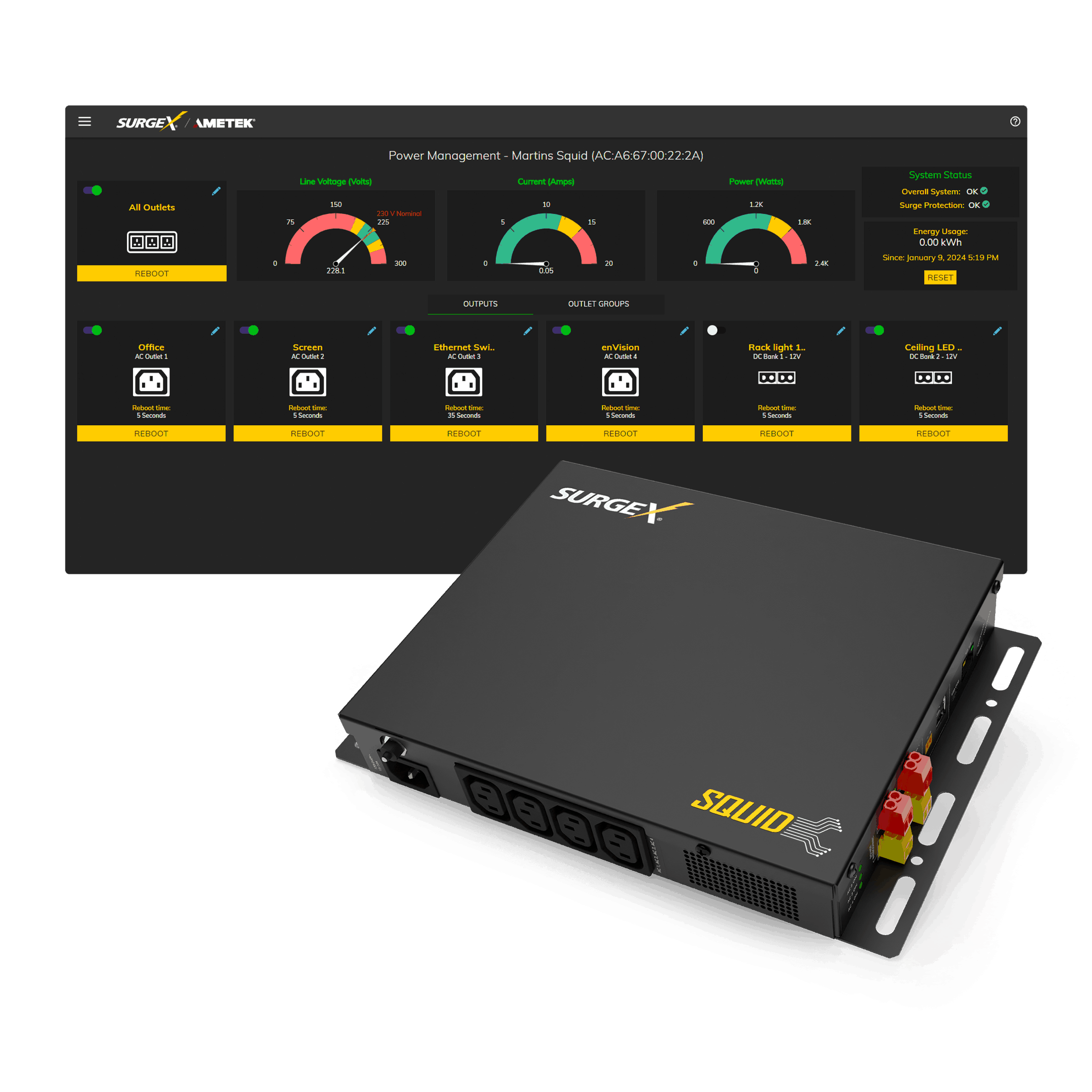 SurgeX SX-DC-8-12-230, Squid